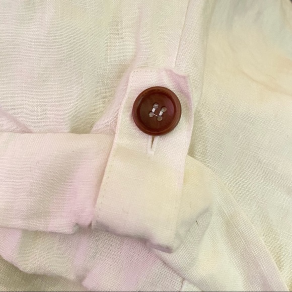 Eileen Fisher | Organic Linen White City Shorts Size 6 - Picture 6 of 10